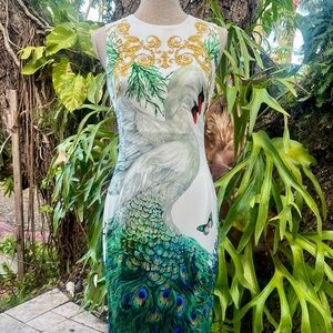 Gianni Versace Collection Swan Peacock Dress